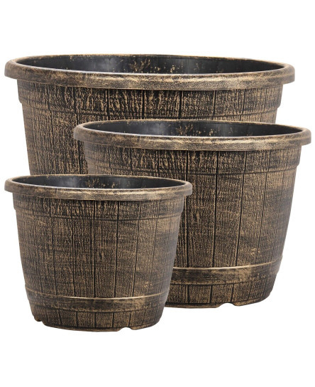 bronze-wooden-barrel-plant-pot-outdoor-garden-flower-tree-round-plastic-planter