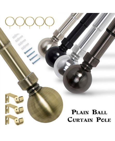 metal-extendable-curtain-pole-28mm-plain-ball-with-finials-rings-rod-fittings