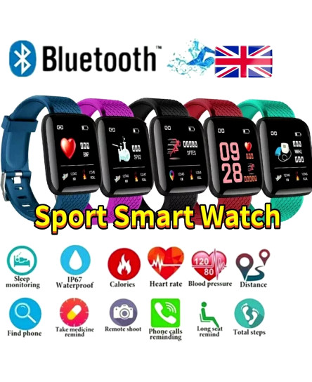 Smart Watch Men Women Fitness Tracker Blood Pressure Heart Rate Sport Watches UK