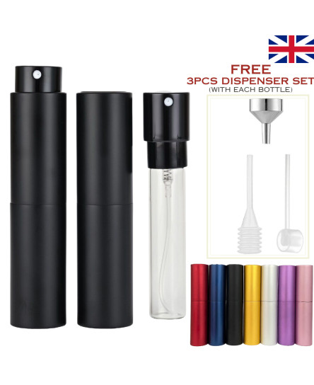 Perfume Atomiser Bottle 10ml Twist up pocket Travel refillable Spray Fragrance