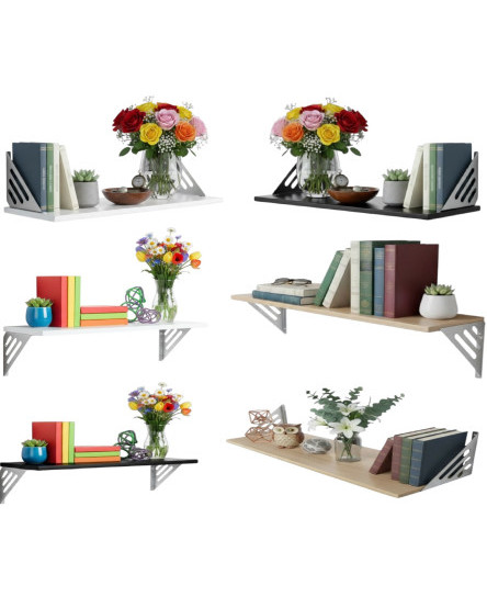 Wooden Floating Shelves Wall Mounted Display Storage Decor Shelf Home Office AVO