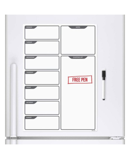 Fridge Board Magnetic & Pen Notice Memo Drywipe Whiteboard Large Daily Planner