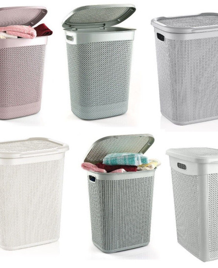 Plastic Laundry Basket Clothes Washing Bin Storage Hamper Organiser With Lid New