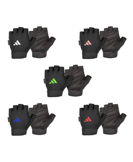 Adidas Adjustable Essential Gloves Weight Lifting Fitness Training Gym Workout