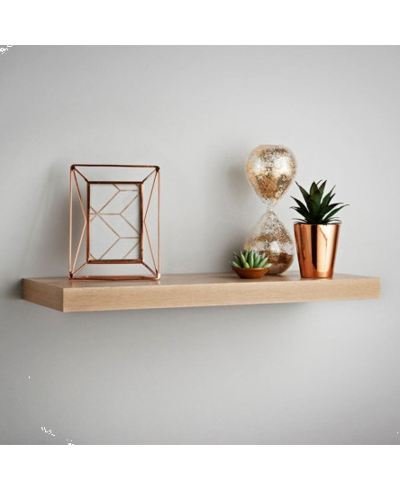 Floating Wall Shelf 60/100cm Wooden Oak Finish Display Shelves Wall Mounted