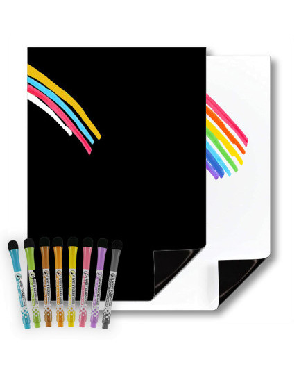 Magnetic Dry Erase Whiteboard or Chalkboard for Fridge - Notes Lists Memo Board
