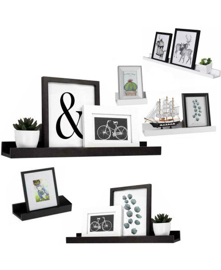 Set of 3 Floating Wall Shelves Picture Ledge Display Rack Book Hanging Shelf